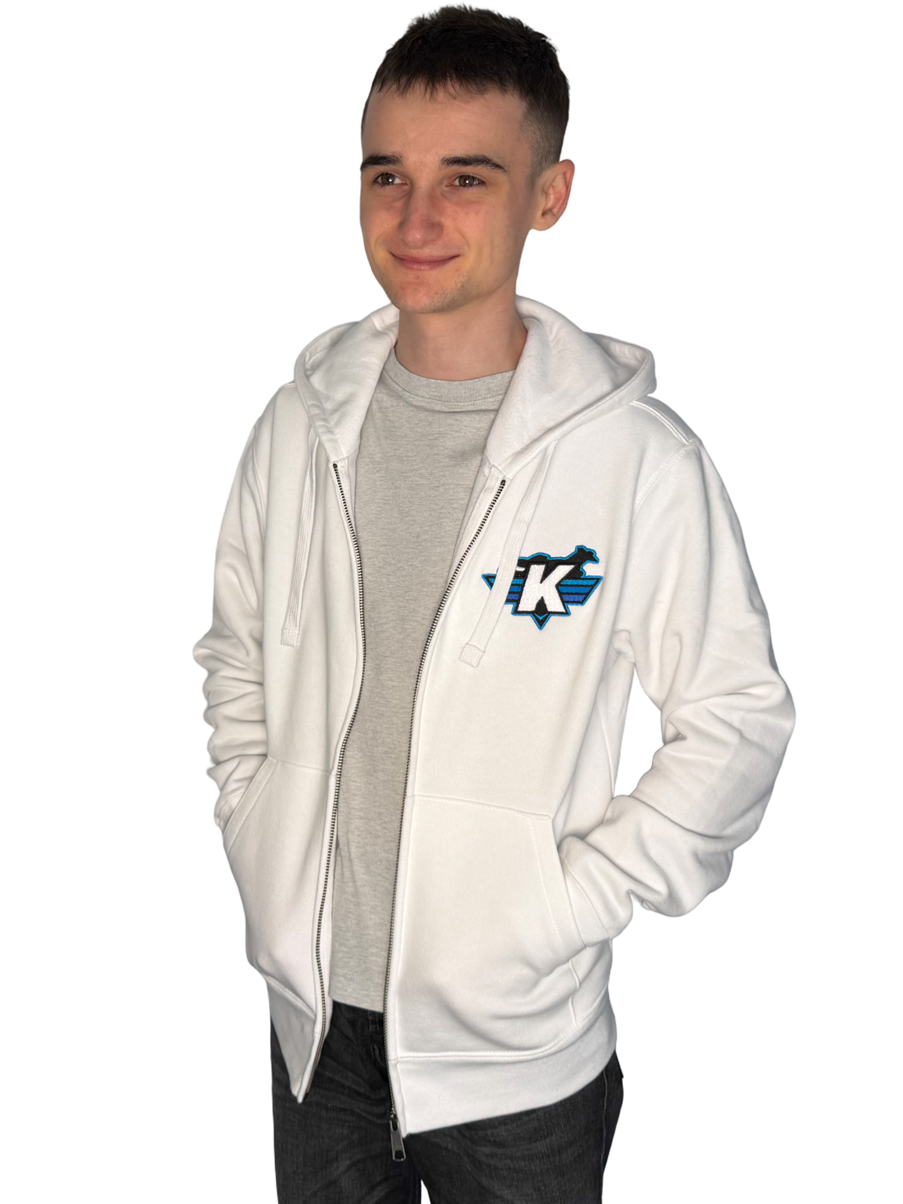 Luxury Zipped Hoodie - White