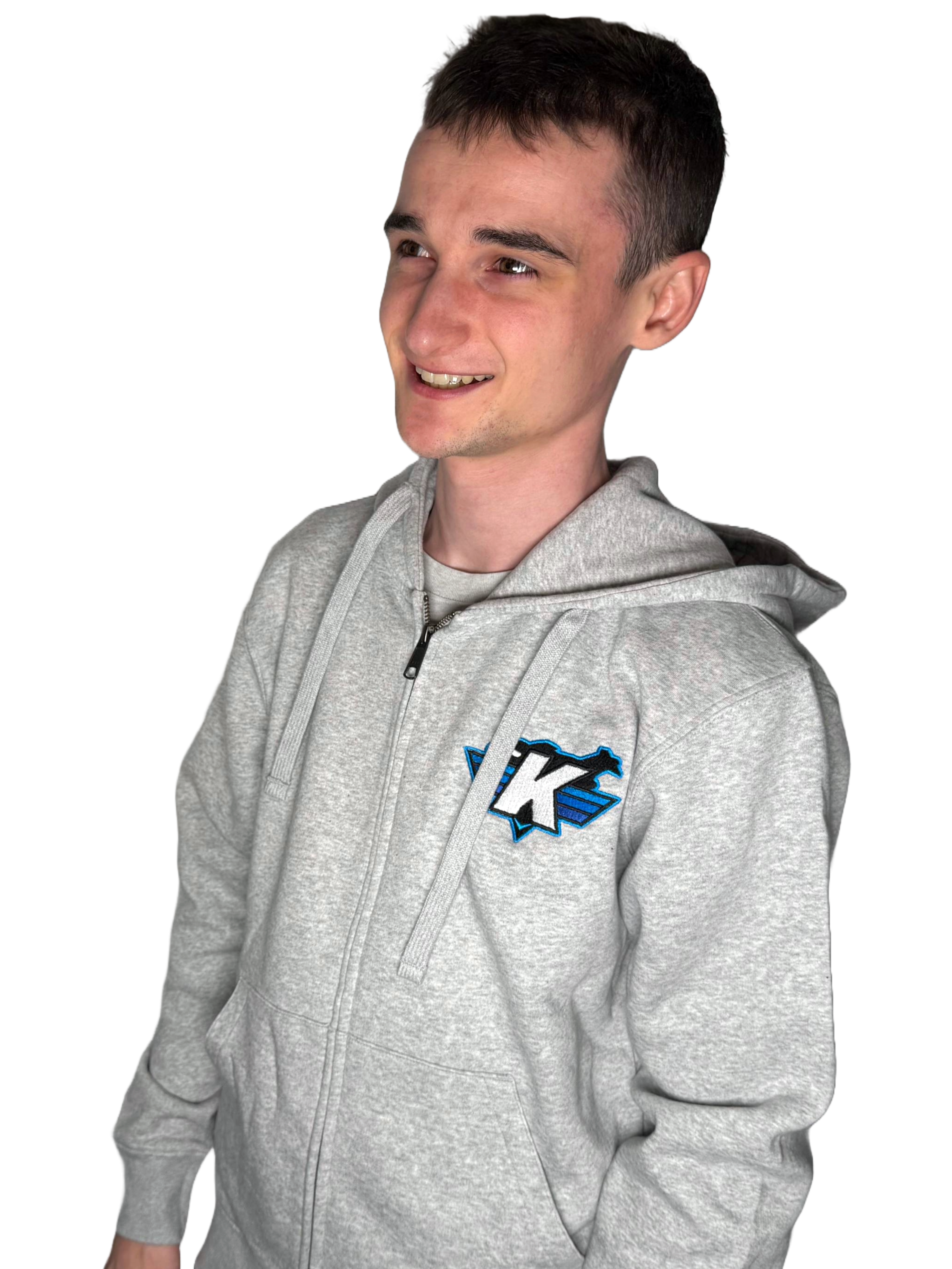 Luxury Zipped Hoodie - Light Oxford